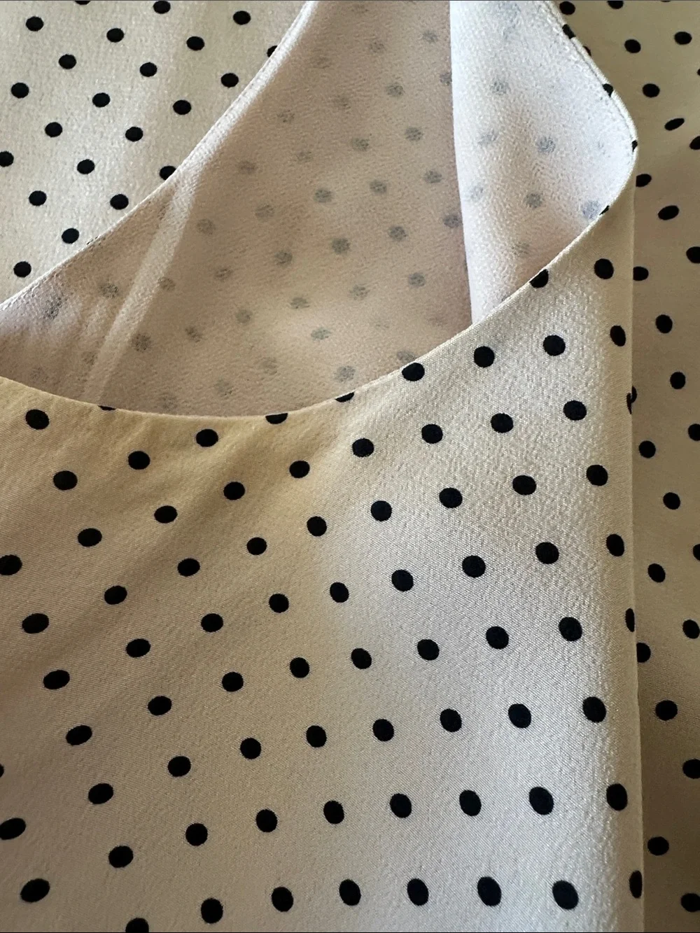 Tory Burch Cream Polka Dot Sleeveless Shell